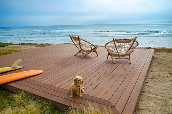 AZEK decking installation with a picture frame border