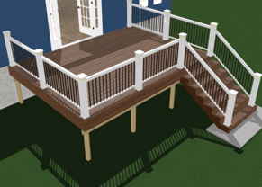 3d Rendering of 12x16 deck