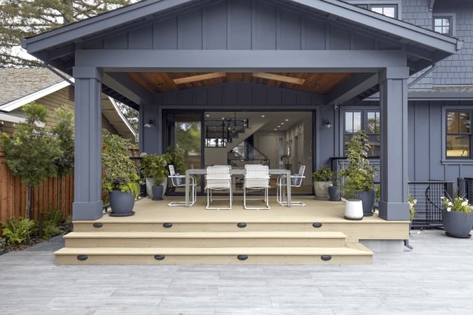 Backyard inspiration featuring TimberTech AZEK Vintage Collection in Weathered Teak
