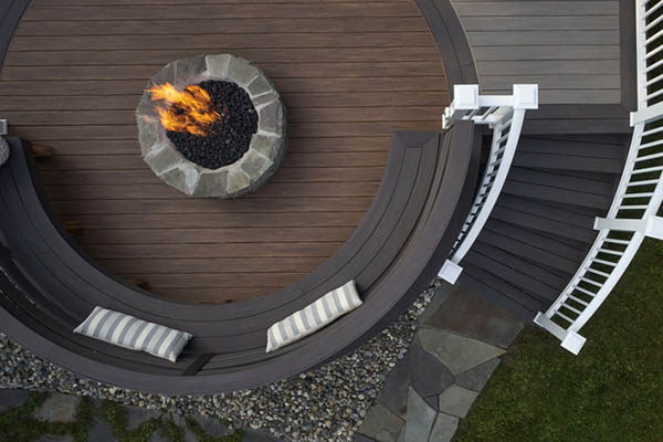 Deck design ideas featuring a circular inlay