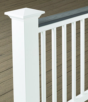 Deck Railing Materials Classic Composite Series Drink Rail in White