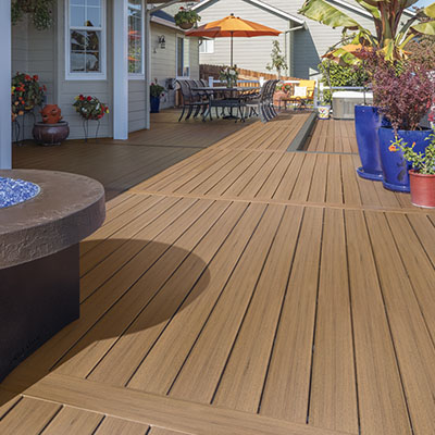 Durable DIY decking materials include TimberTech EDGE capped composite decking