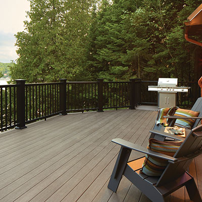 Durable DIY decking materials include TimberTech AZEK capped polymer decking