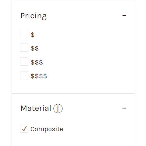 Railing Filter for Composite Material