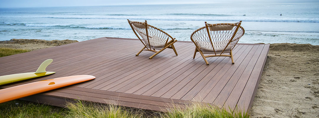 TimberTech AZEK Mahogany Vintage Collection Deck by the waterfront